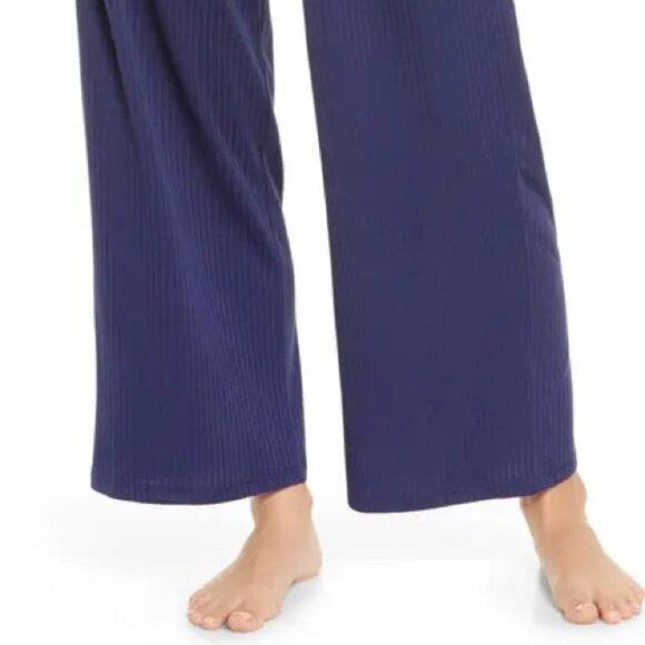 Nordstrom Socialite Wide Leg Blue Pants Loungewear Size Small 2020 Navy‎ Blue S - Picture 10 of 10